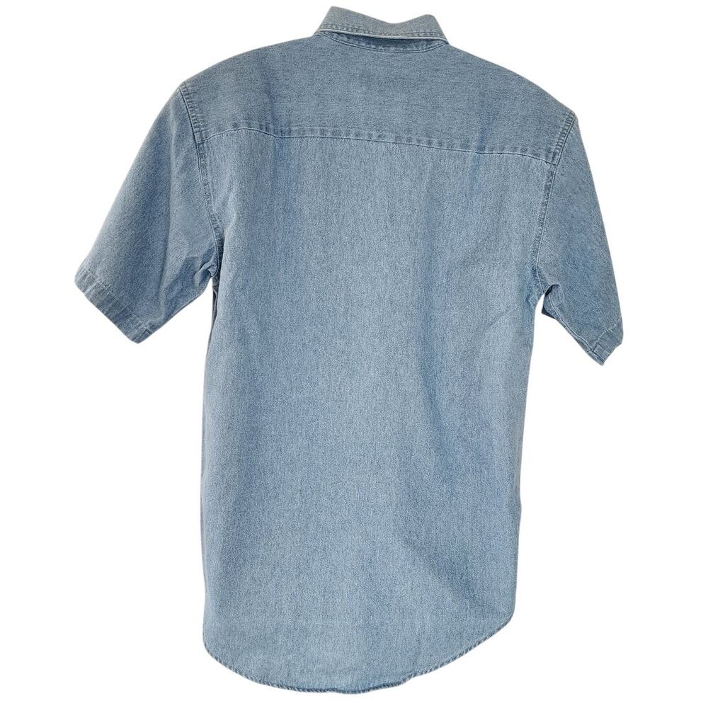 Vtg Camp Creek Women's Denim Short Sleeve Shirt with Beach Scene Top Size Small - Picture 3 of 13